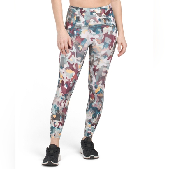 SPANX Pants - SPANX | Painted Camo, Ruby Multi Active Printed Leggings